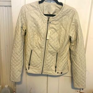 Max Studio quilted faux leather jacket